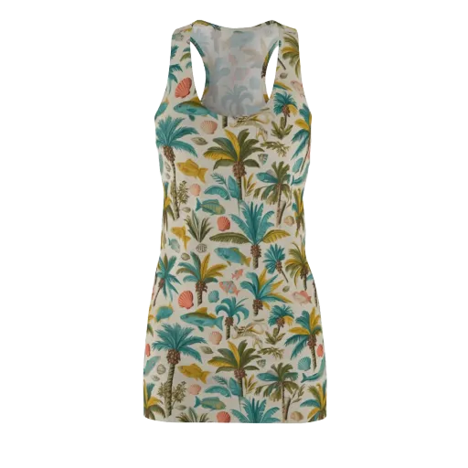 Tidepool Palms on a Racerback Dress