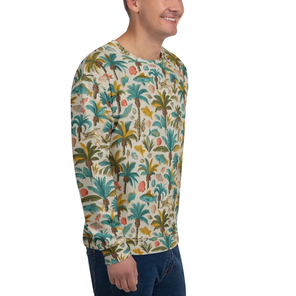 Tidepool Palms on Sweatshirt — Right Front