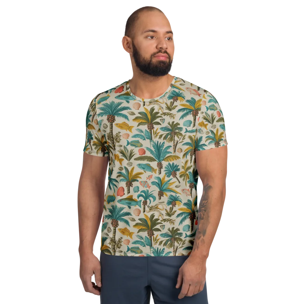 Tidepool Palms on Men's Athletic T-Shirt — Front