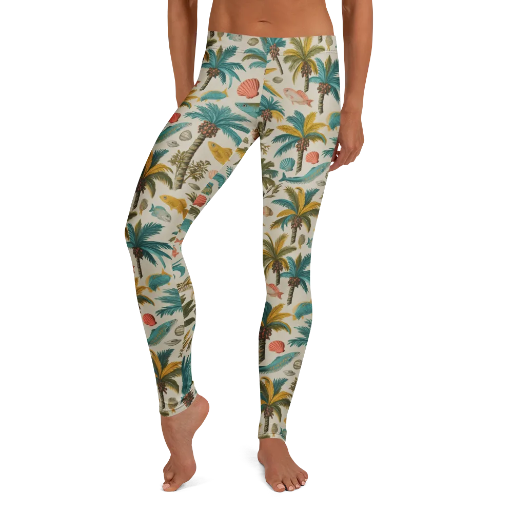 Tidepool Palms on Leggings — Front
