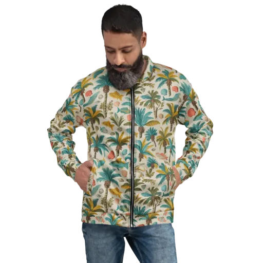 Tidepool Palms on a Bomber Jacket