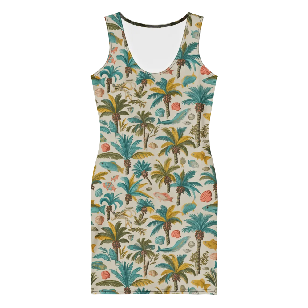 Tidepool Palms on Bodycon Dress — Front
