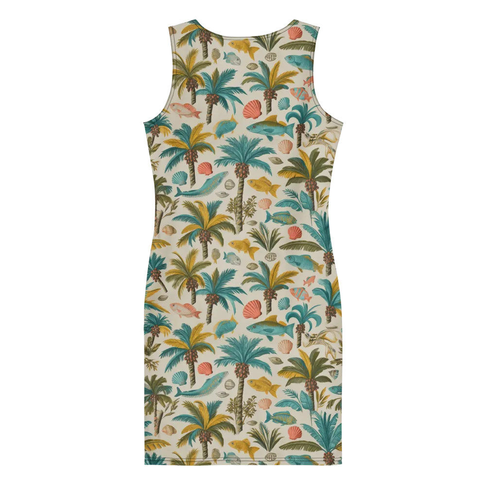 Tidepool Palms on Bodycon Dress — Back