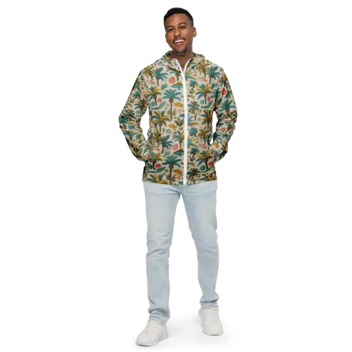 Tidepool Palms on a Men's Windbreaker