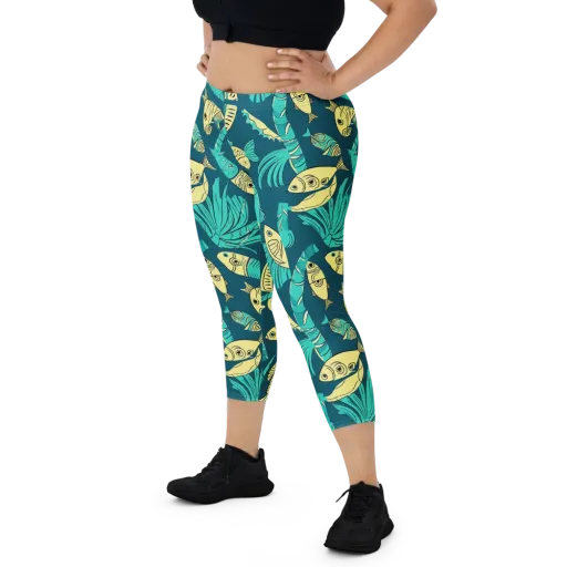 Tidal Tapestry on a Capri Leggings