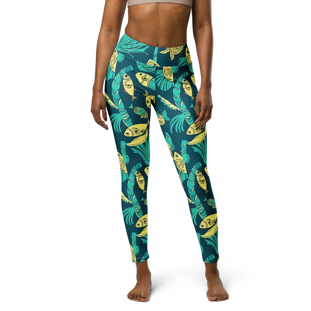 Tidal Tapestry on Yoga Leggings — Front