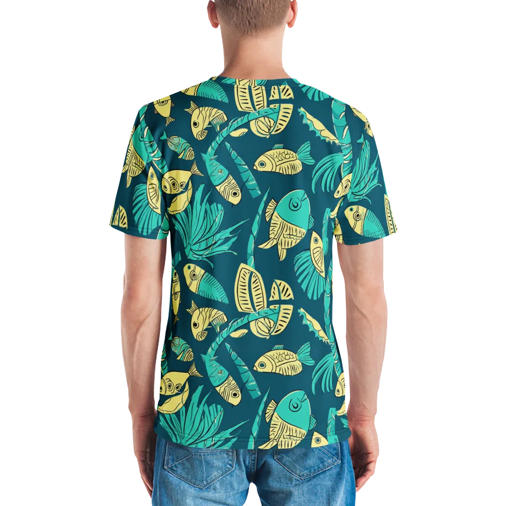 Tidal Tapestry on Men's Crew Neck T-Shirt — Back