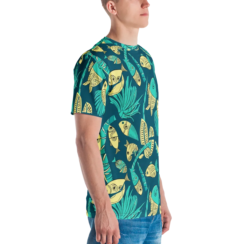 Tidal Tapestry on Men's Crew Neck T-Shirt — Right
