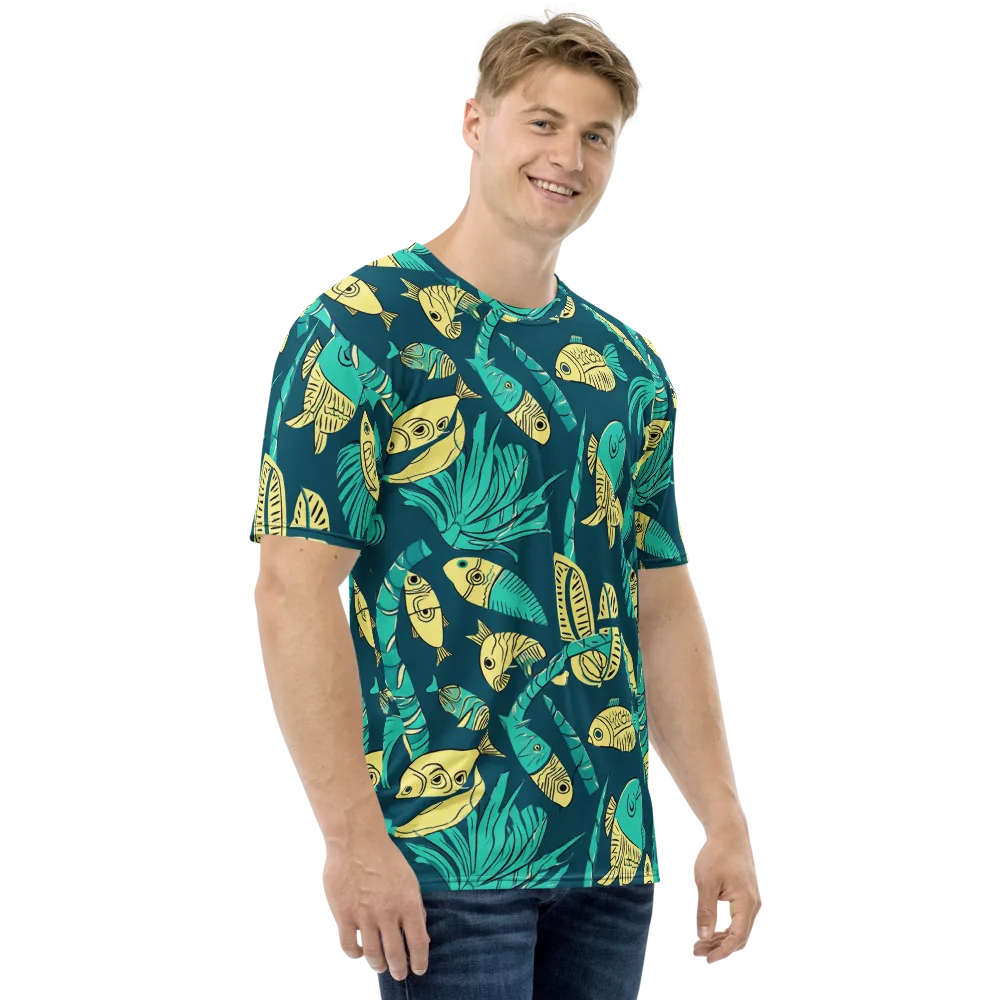Tidal Tapestry on Men's Crew Neck T-Shirt — Right