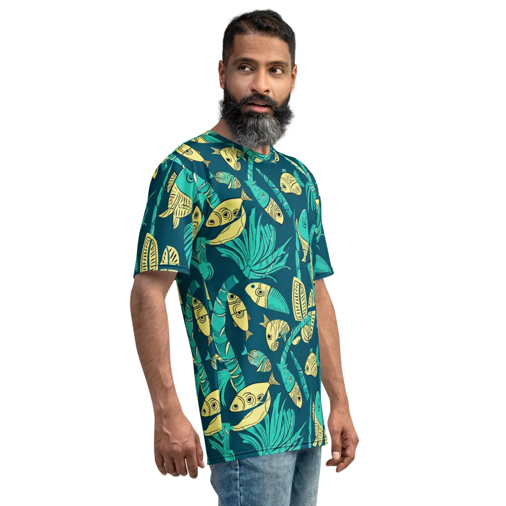 Tidal Tapestry on Men's Crew Neck T-Shirt — Right