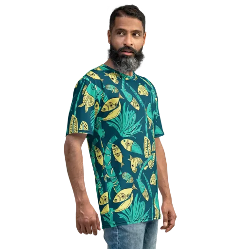 Tidal Tapestry on a Men's Crew Neck T-Shirt