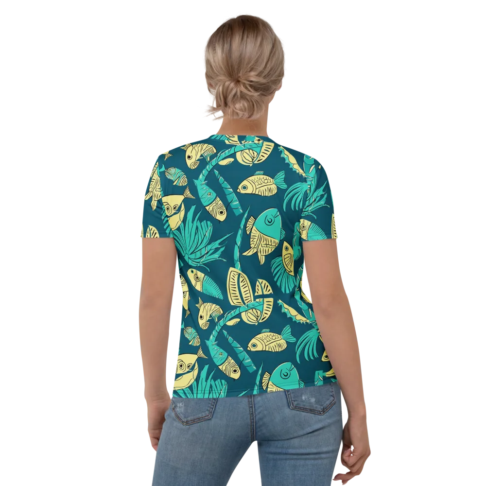 Tidal Tapestry on Women's Crew Neck T-Shirt — Back