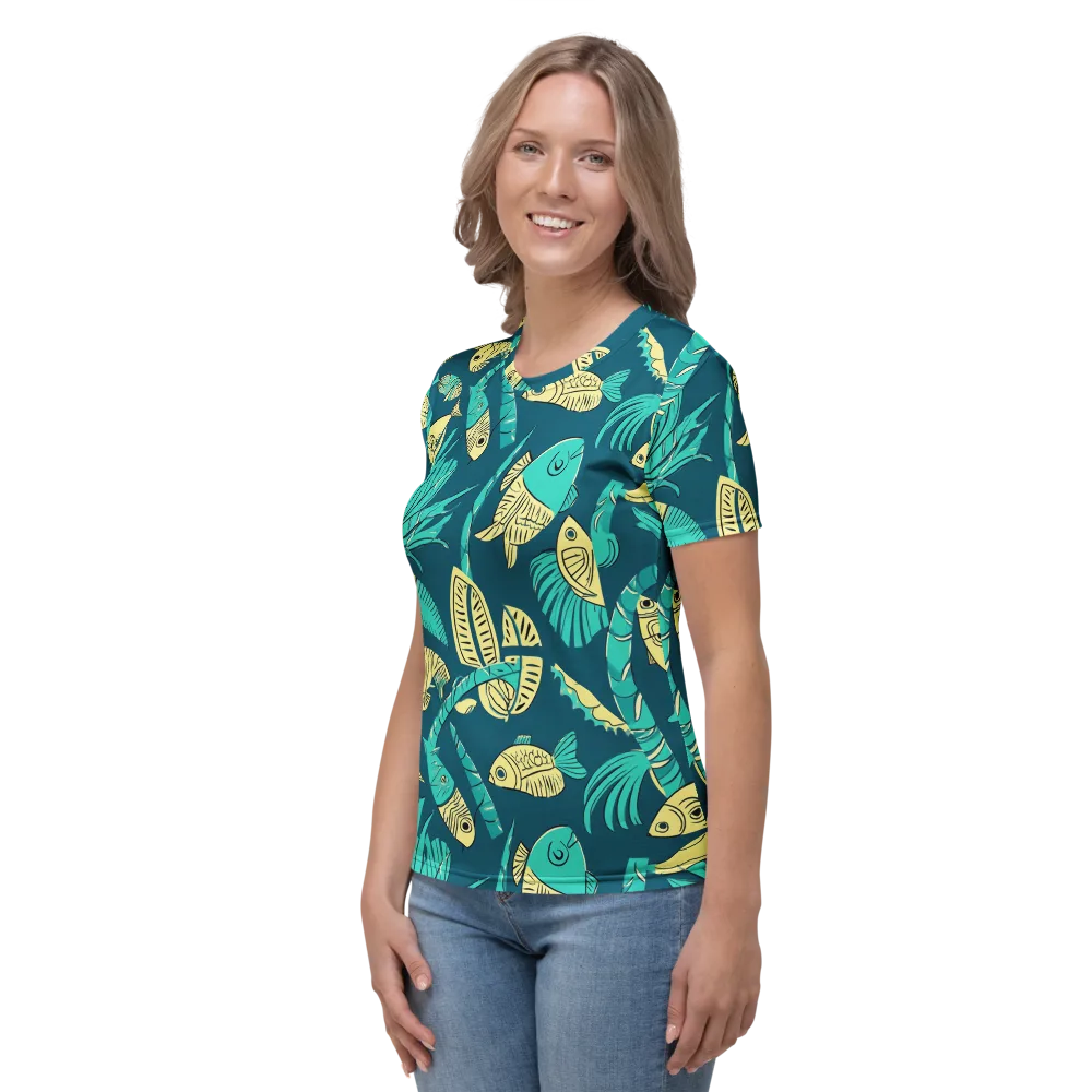 Tidal Tapestry on Women's Crew Neck T-Shirt — Left