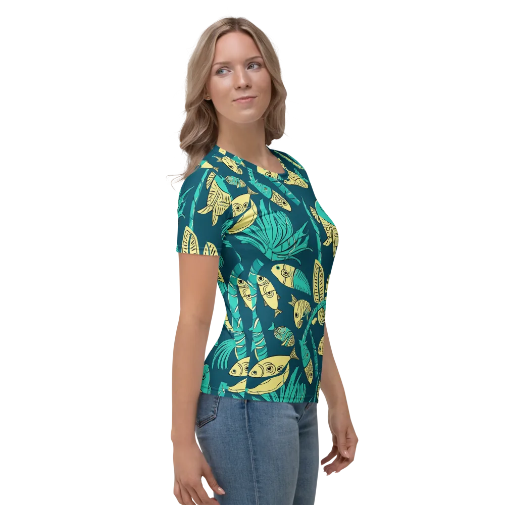 Tidal Tapestry on Women's Crew Neck T-Shirt — Right