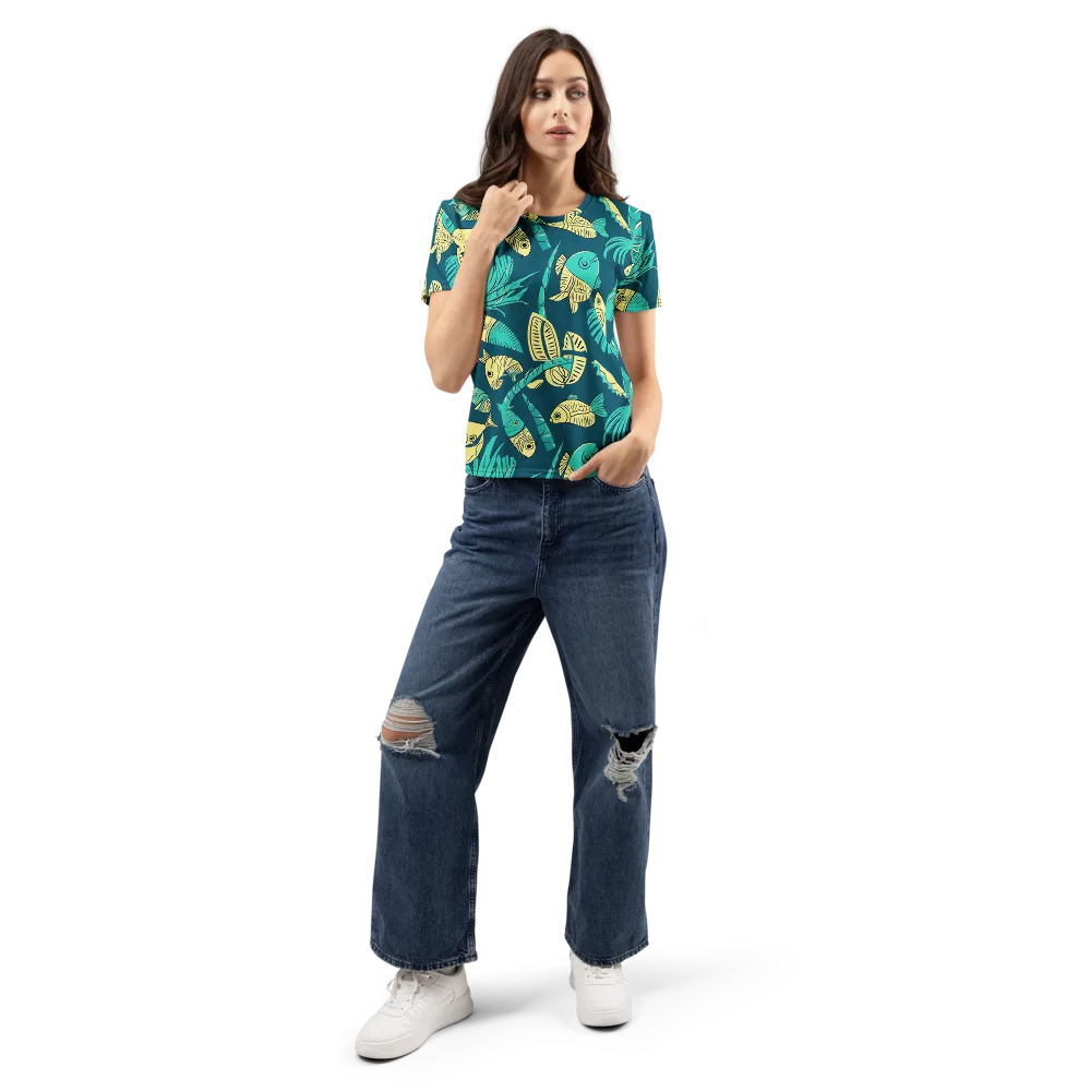 Tidal Tapestry on Women's Crew Neck T-Shirt — Front