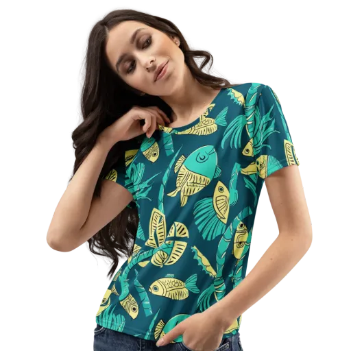 Tidal Tapestry on a Women's Crew Neck T-Shirt
