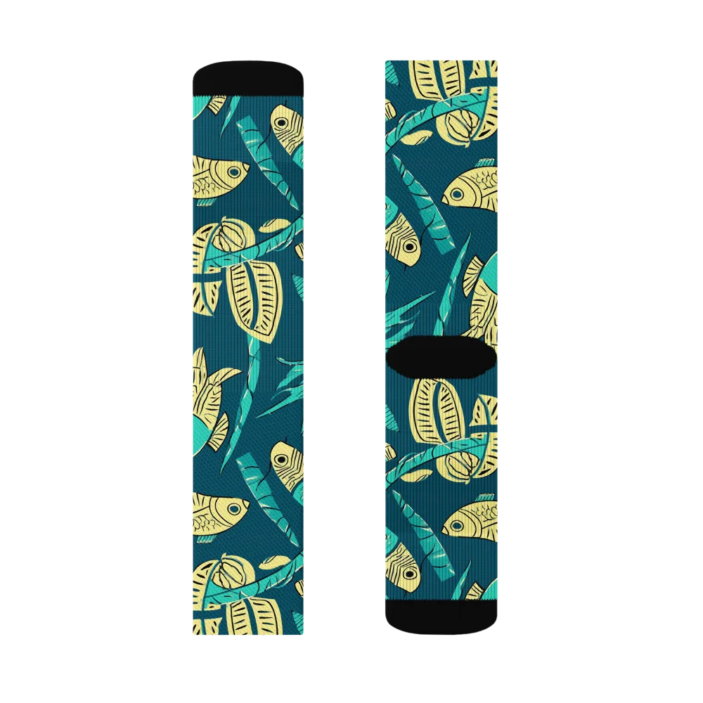 Tidal Tapestry on Socks — Right Sock