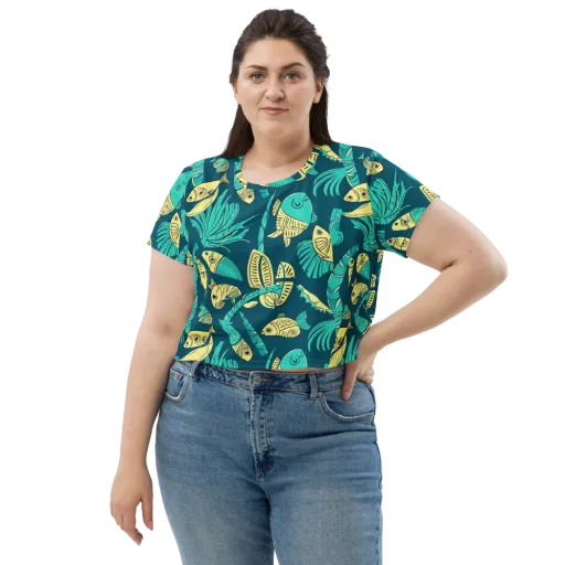 Tidal Tapestry on a Crop Tee