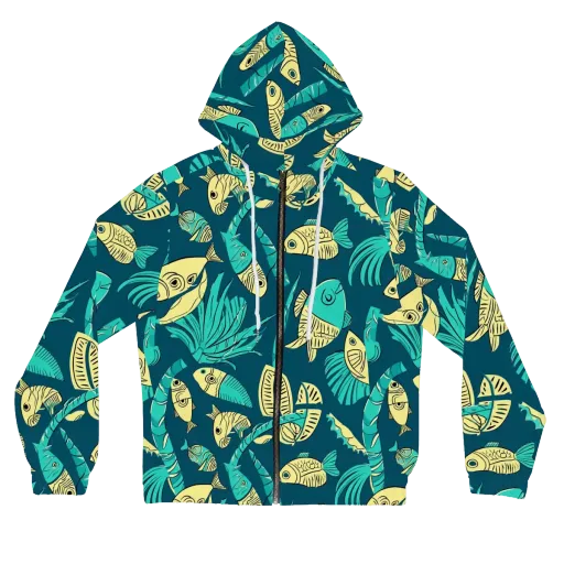 Tidal Tapestry on a Women's Full-Zip Hoodie