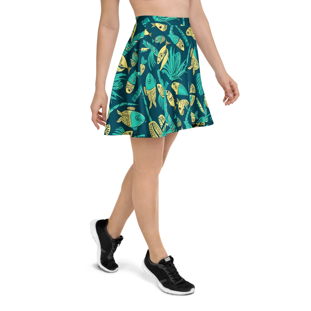 Tidal Tapestry on Skater Skirt — Right