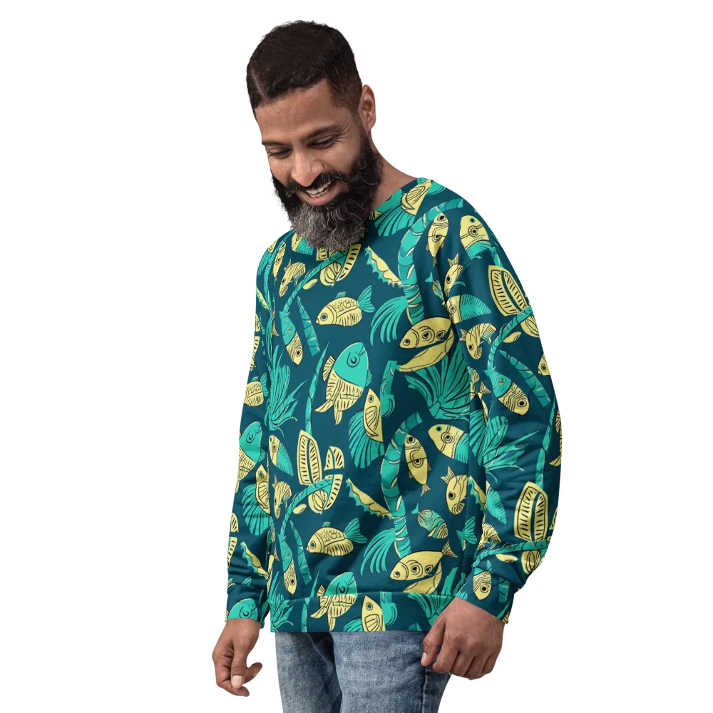 Tidal Tapestry on Sweatshirt — Left Front