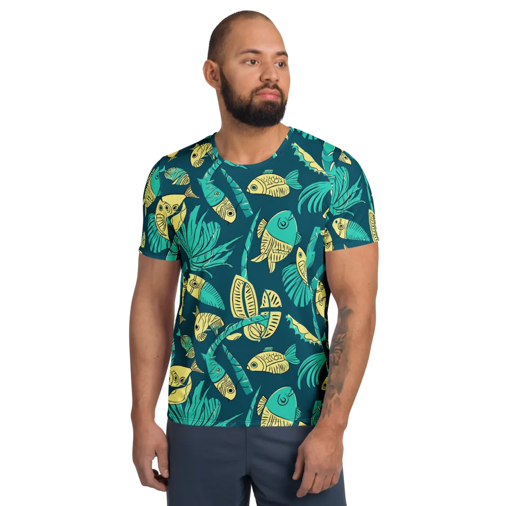 Tidal Tapestry on Men's Athletic T-Shirt — Front