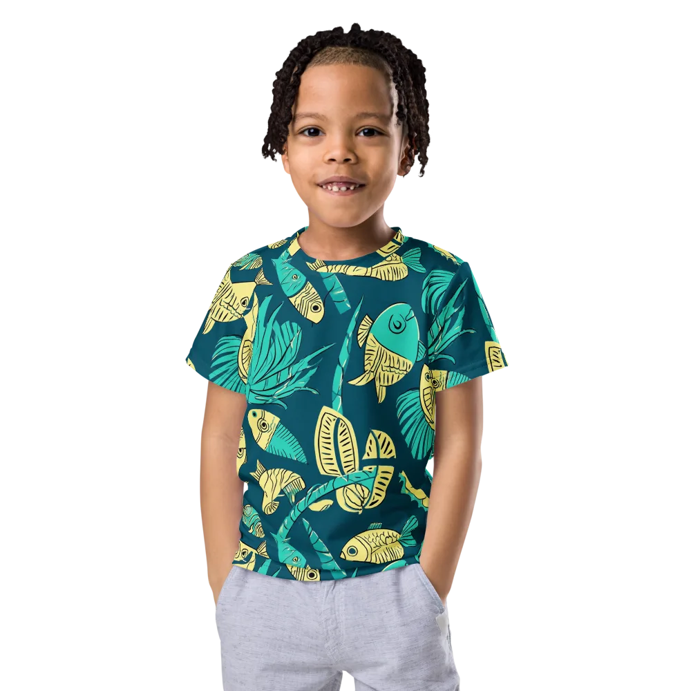 Tidal Tapestry on Kids Crew Neck T-Shirt — Front