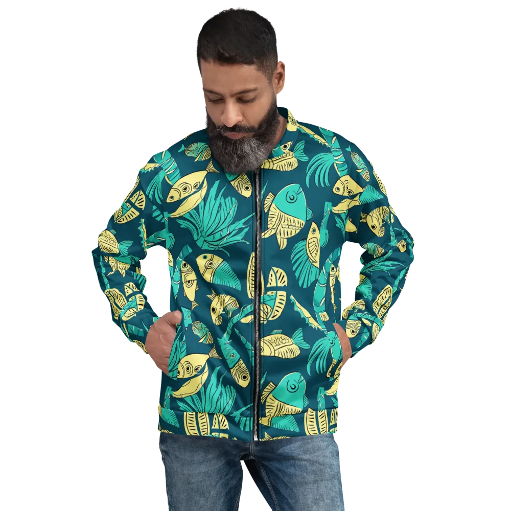 Tidal Tapestry on Bomber Jacket — Front