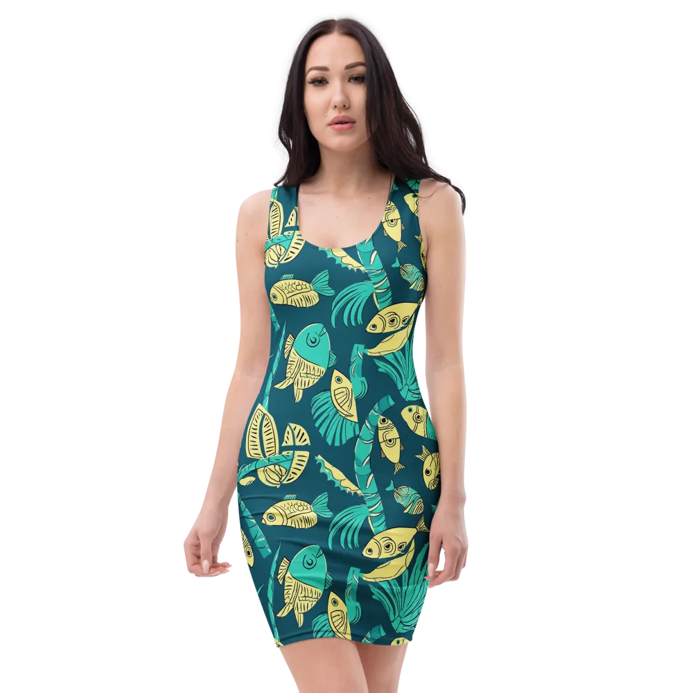 Tidal Tapestry on Bodycon Dress — Front