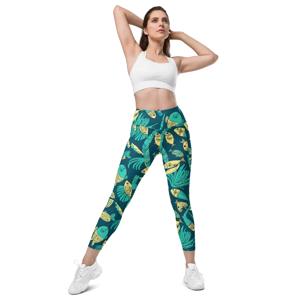 Tidal Tapestry on Leggings with Pockets — Front