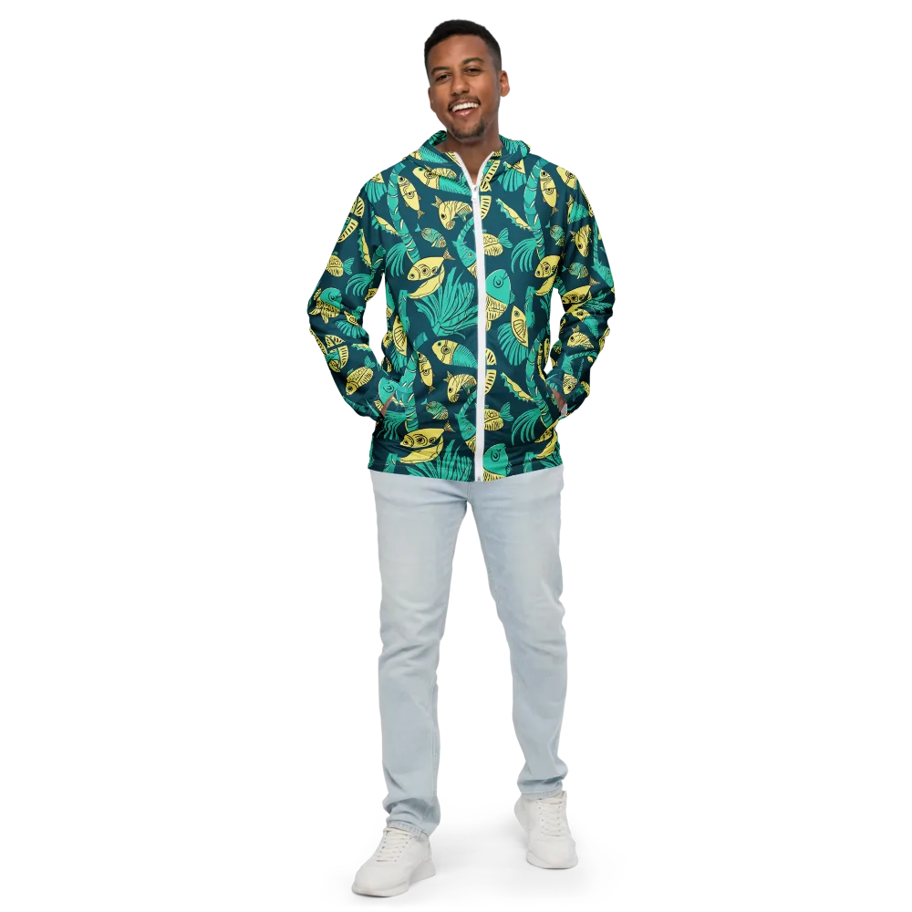 Tidal Tapestry on Men's Windbreaker — Front