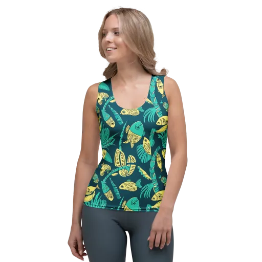 Tidal Tapestry on a Women's Tank Top