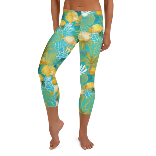 Gilded Reef on a Capri Leggings