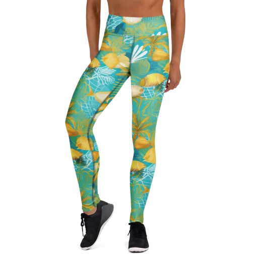Gilded Reef on a Yoga Leggings
