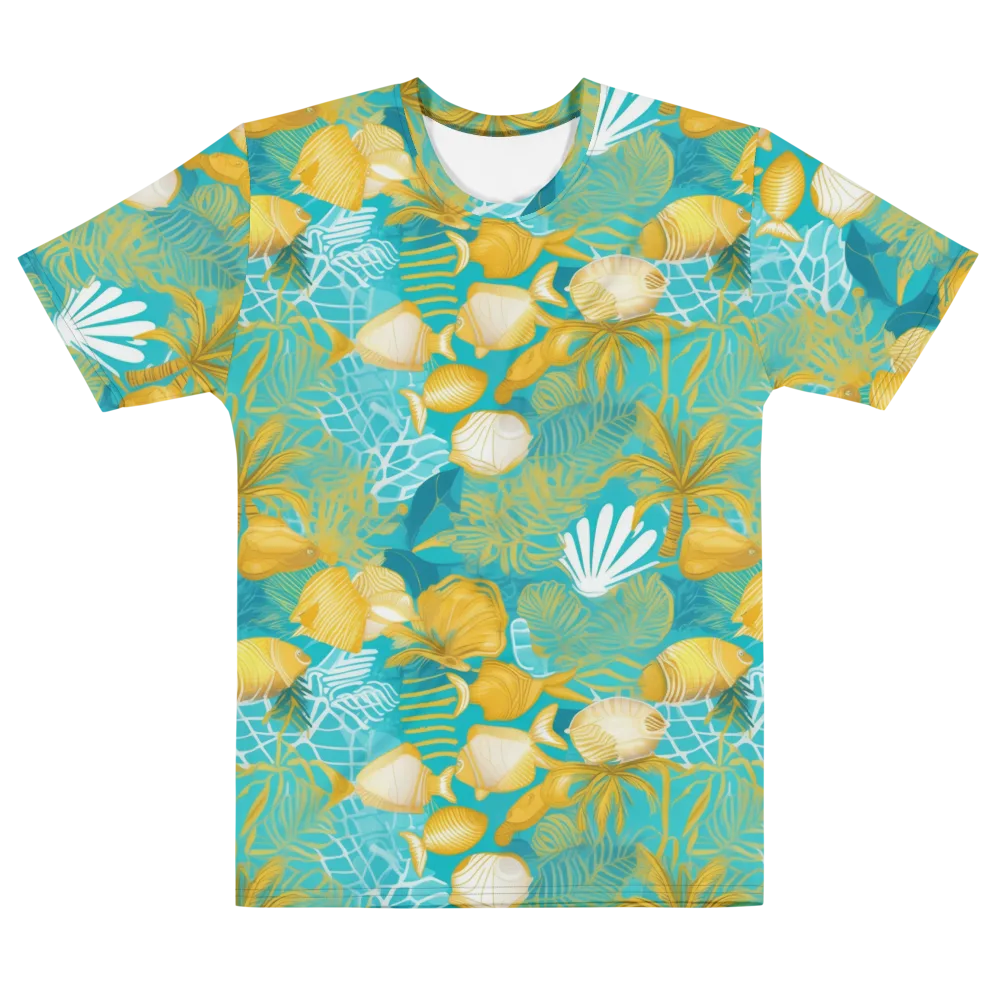 Gilded Reef on Men's Cotton Crew Neck T-Shirt — Front