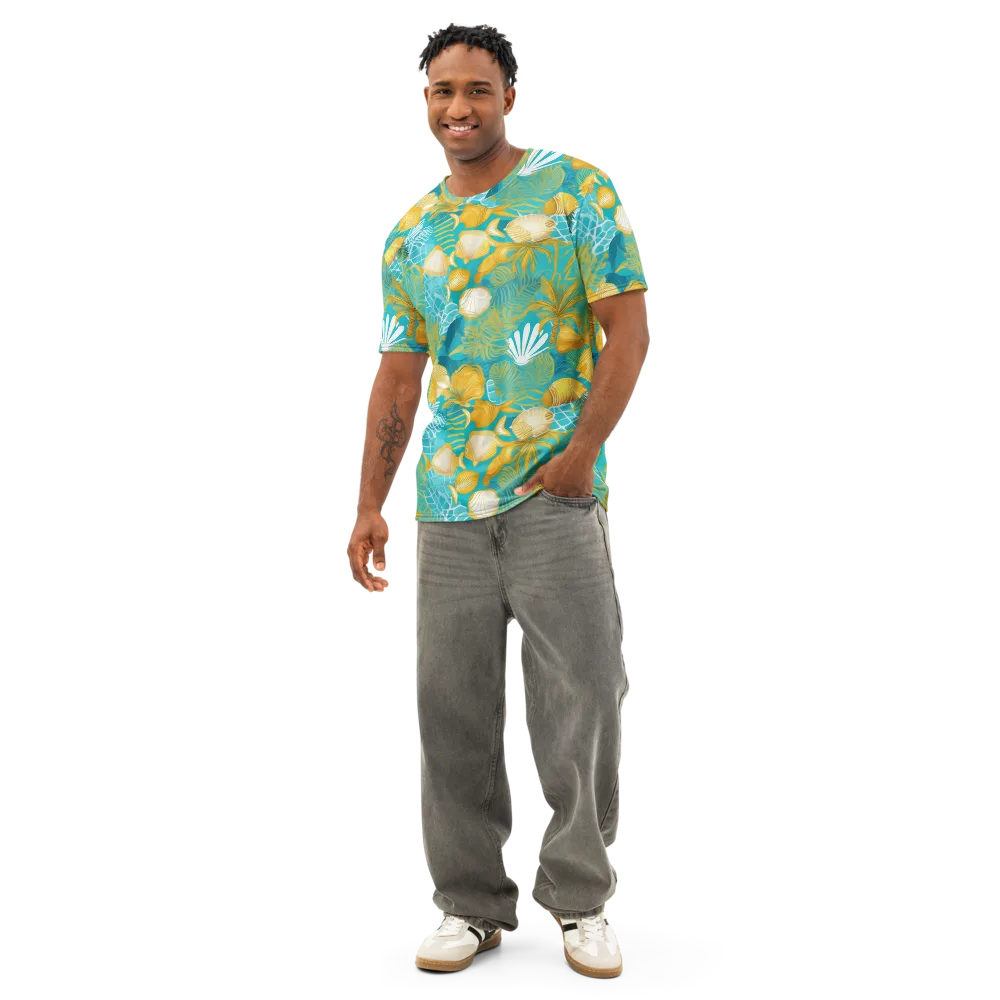 Gilded Reef on Men's Cotton Crew Neck T-Shirt — Front