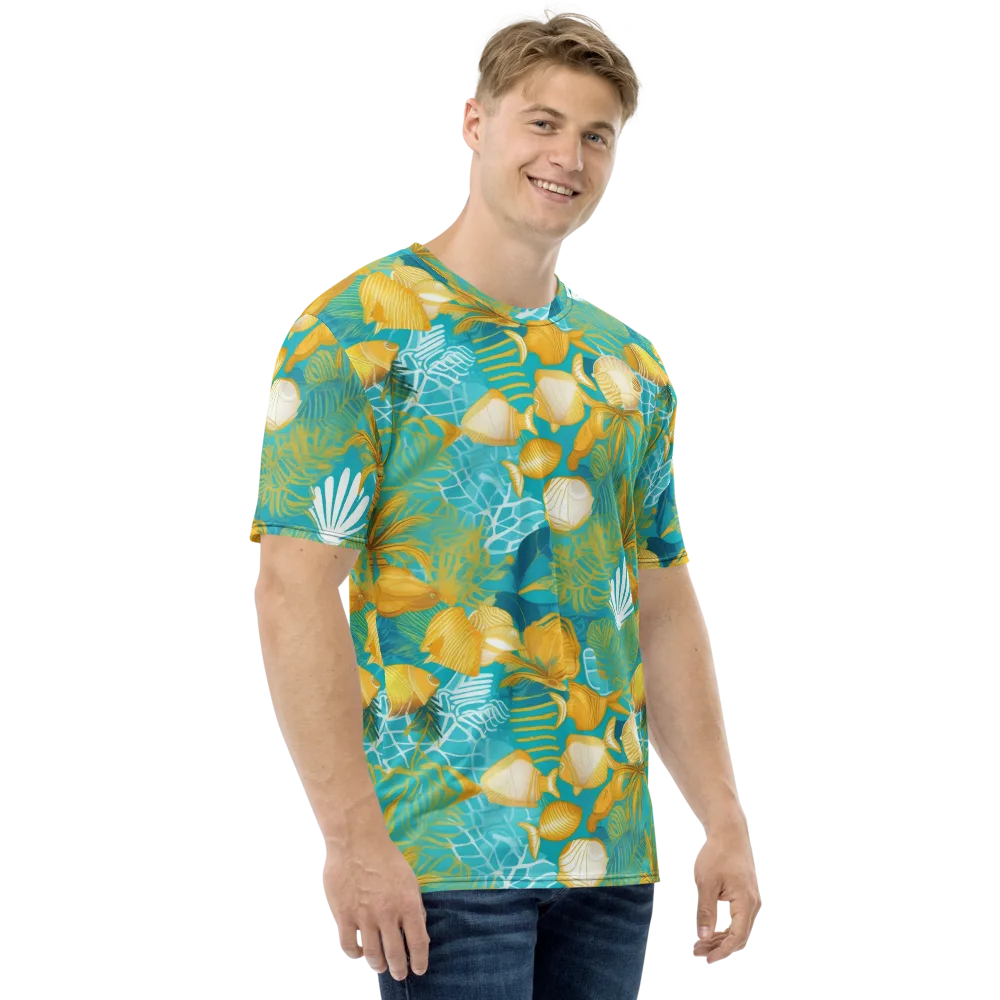 Gilded Reef on Men's Crew Neck T-Shirt — Right