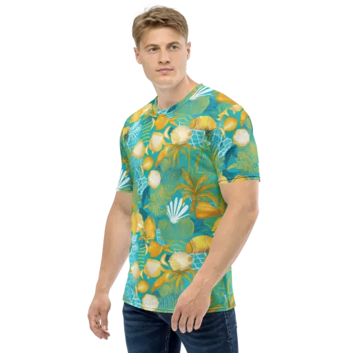 Gilded Reef on a Men's Crew Neck T-Shirt