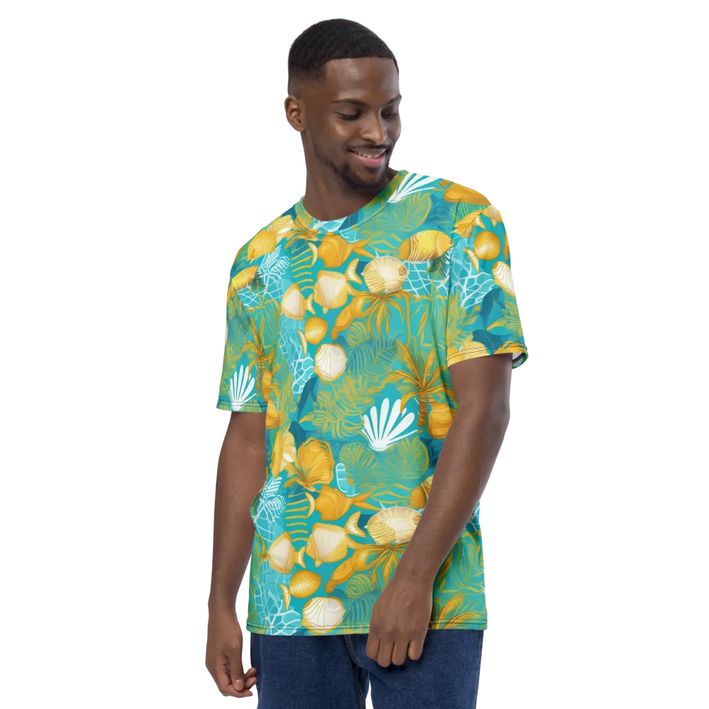 Gilded Reef on Men's Crew Neck T-Shirt — Left