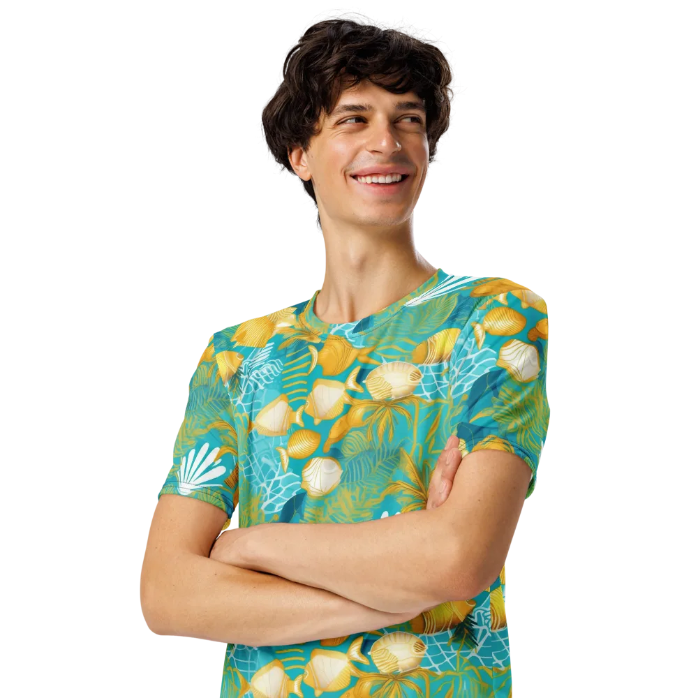 Gilded Reef on Men's Crew Neck T-Shirt — Left Front