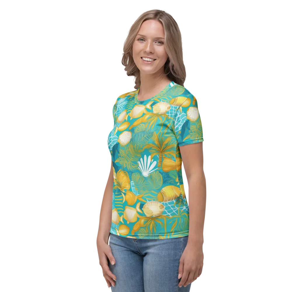 Gilded Reef on Women's Crew Neck T-Shirt — Left