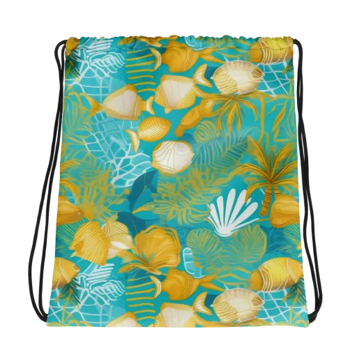 Gilded Reef on a Drawstring Bag