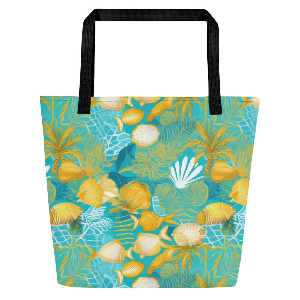 Gilded Reef on Large Tote Bag W/ Pocket — Front