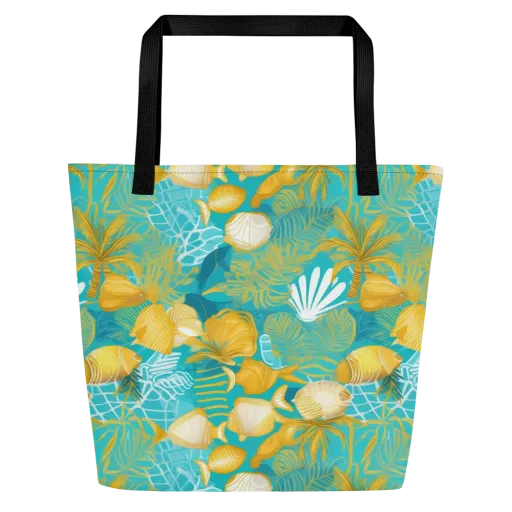 Gilded Reef on a Large Tote Bag W/ Pocket