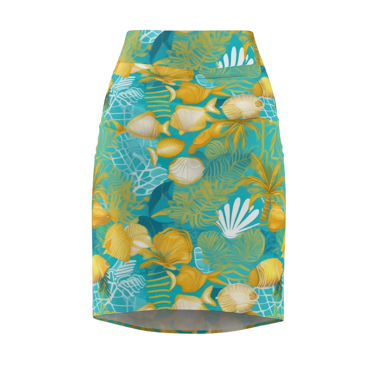 Gilded Reef on Pencil Skirt — Front