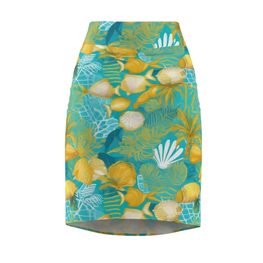 Gilded Reef on a Pencil Skirt