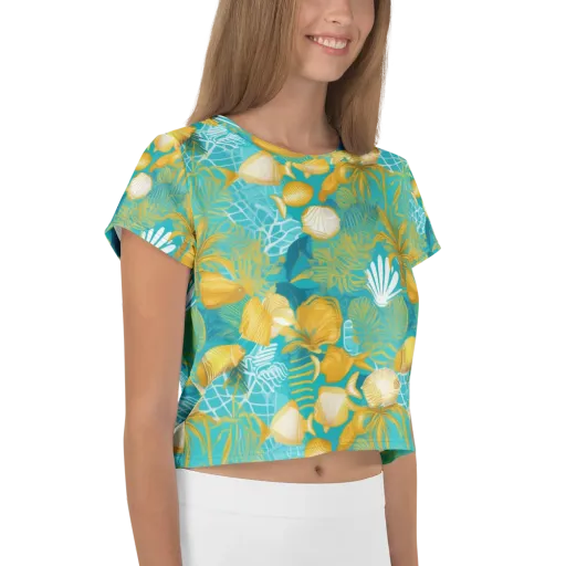 Gilded Reef on a Crop Tee