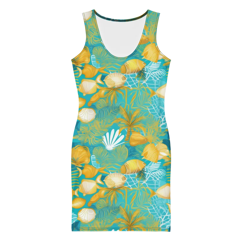 Gilded Reef on Bodycon Dress — Front