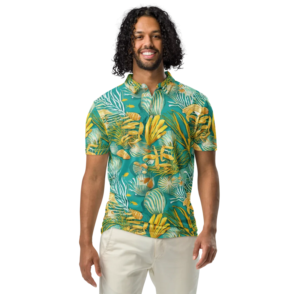 Tidal Gilt on Men's Slim Fit Polo Shirt — Front