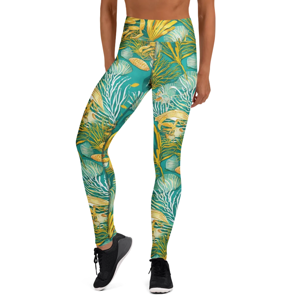 Tidal Gilt on Yoga Leggings — Front